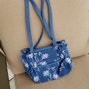 Serengeti Denim Flowers shoulder bag